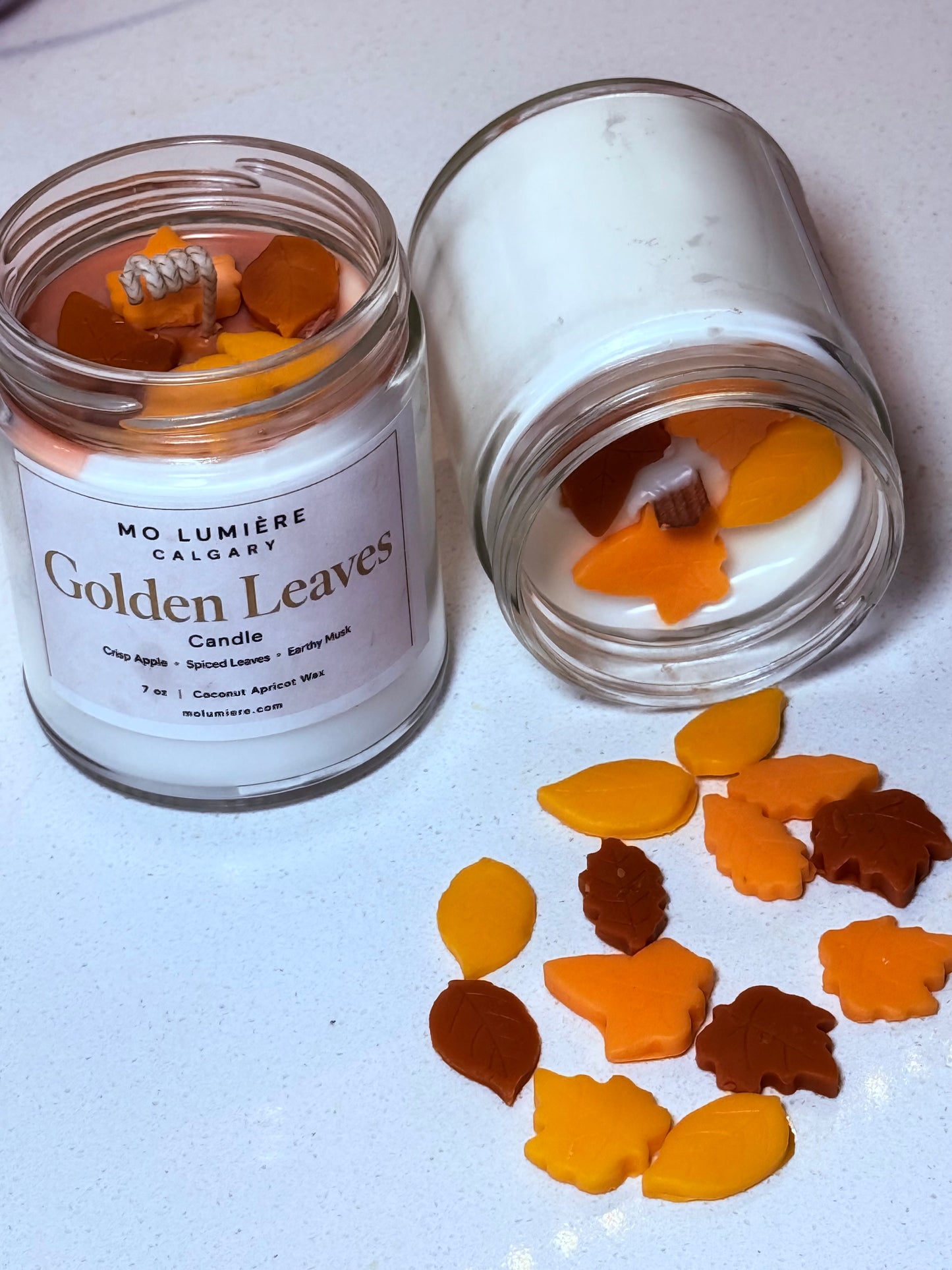 Golden Leaves Candle | Crisp Apple & Spiced Fall Home Fragrance