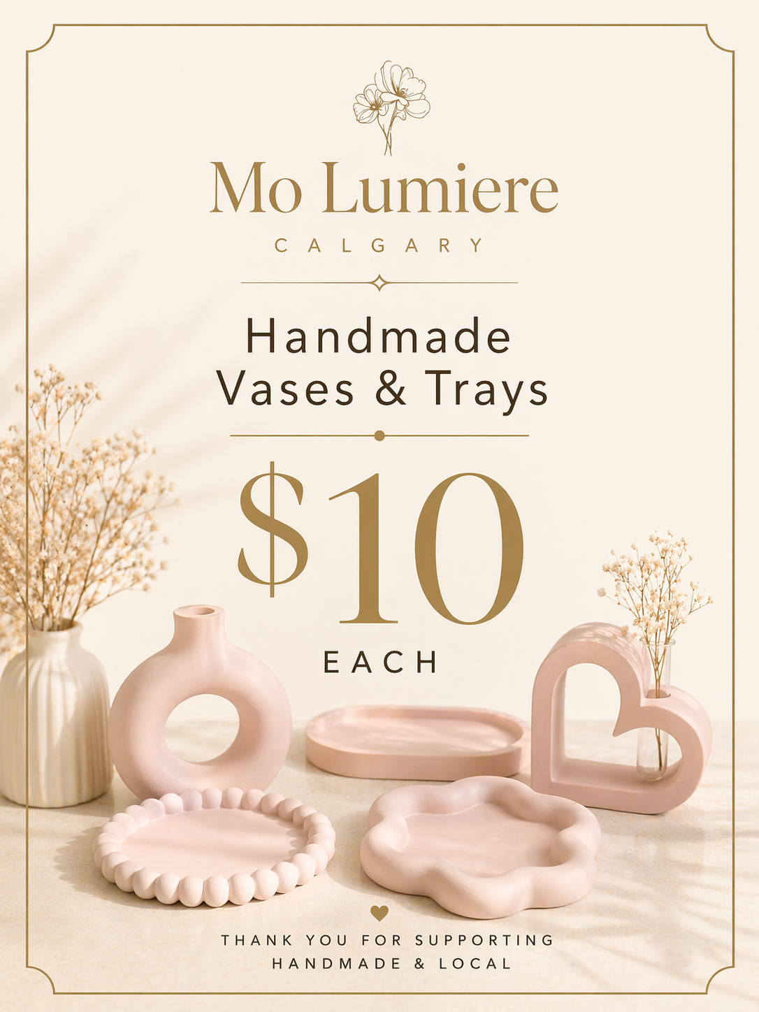 Handmade vases and trays
