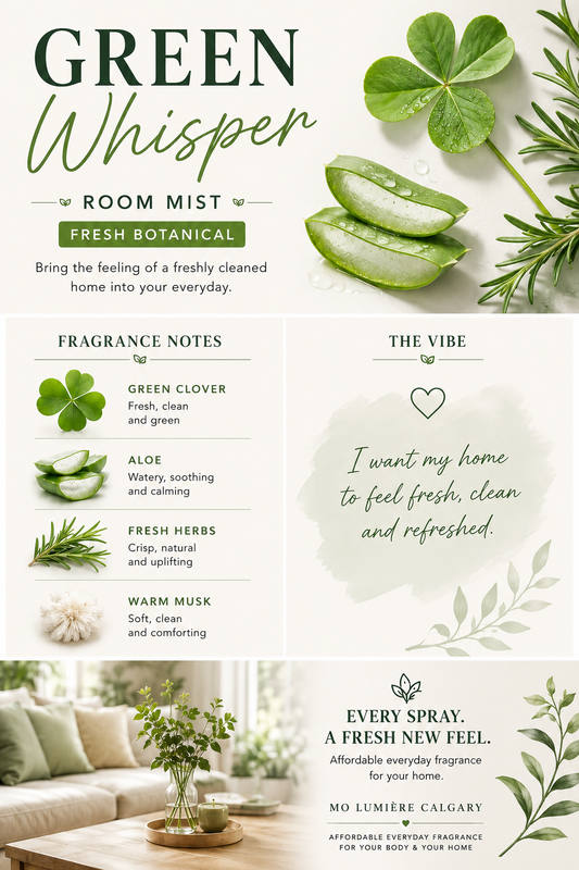 Green Whisper Room Mist | Fresh Botanical Home Fragrance