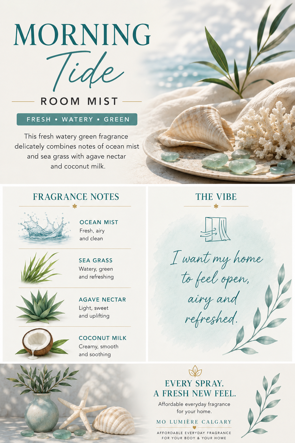 🌊 Morning Tide Room Mist | Fresh Marine Home Fragrance