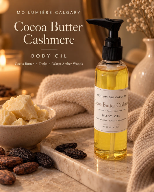 Mo Lumière Cocoa Butter Cashmere Body Oil 120 ml — fragrance notes