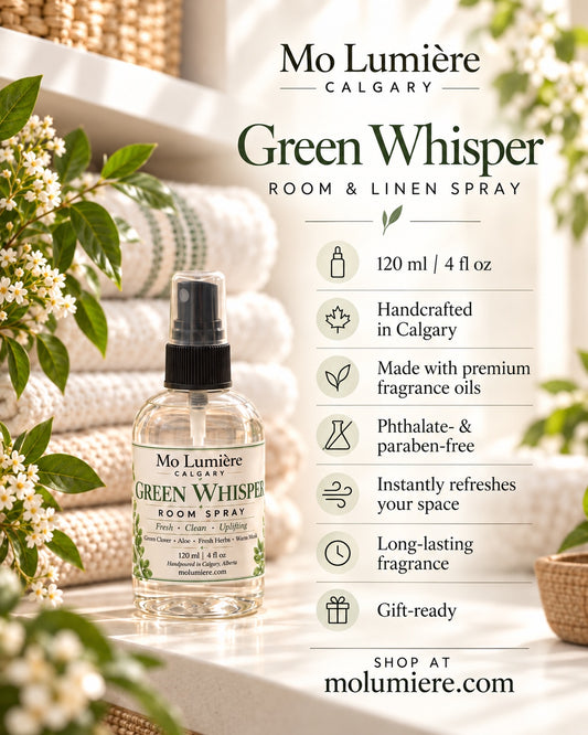 Mo Lumière Green Whisper room spray — product benefits