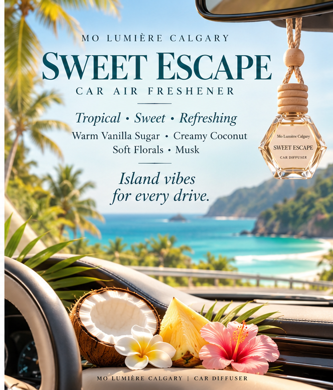 Mo Lumière sweet escape hanging car diffuser lifestyle image