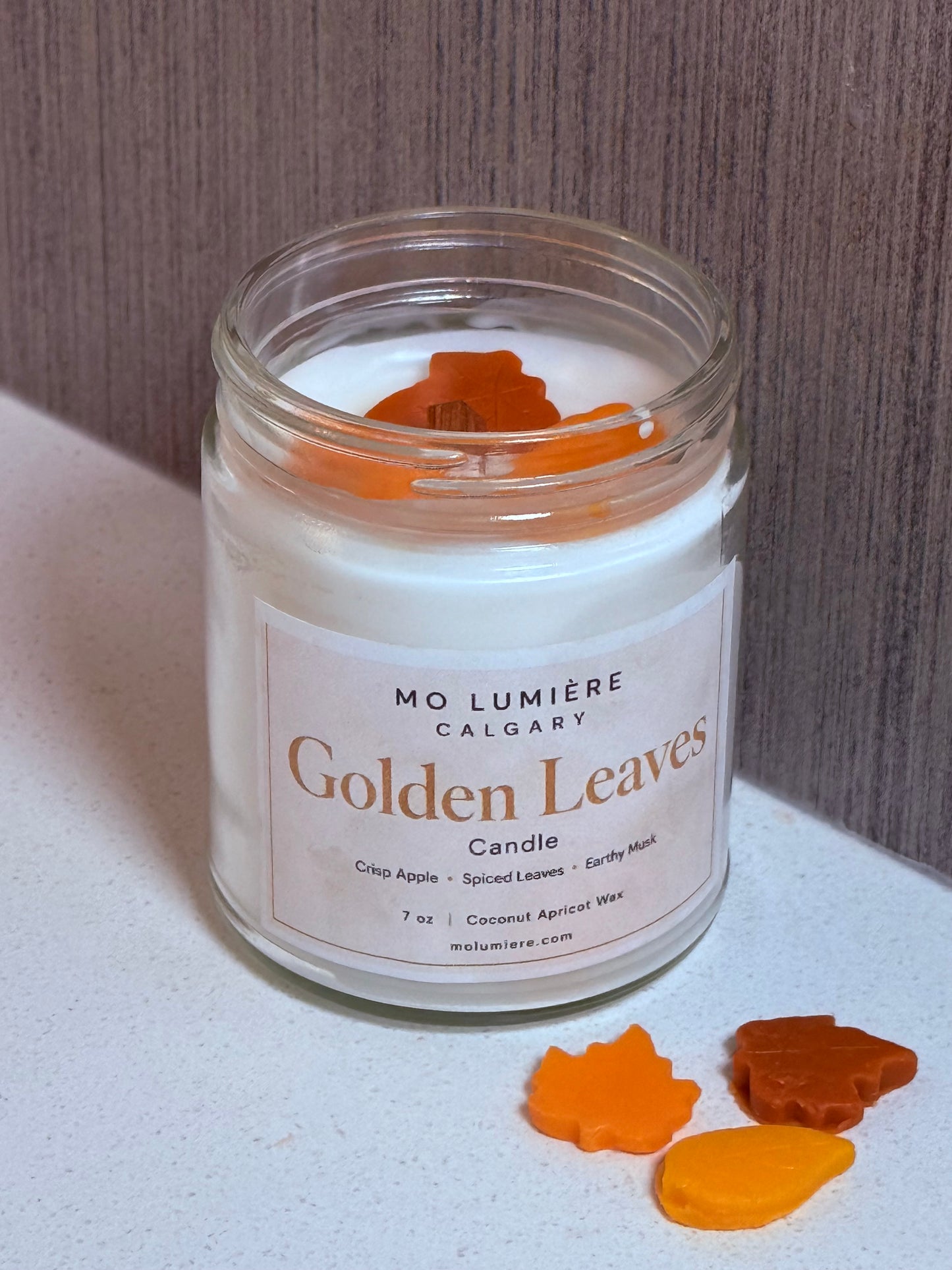 Golden Leaves Candle | Crisp Apple & Spiced Fall Home Fragrance
