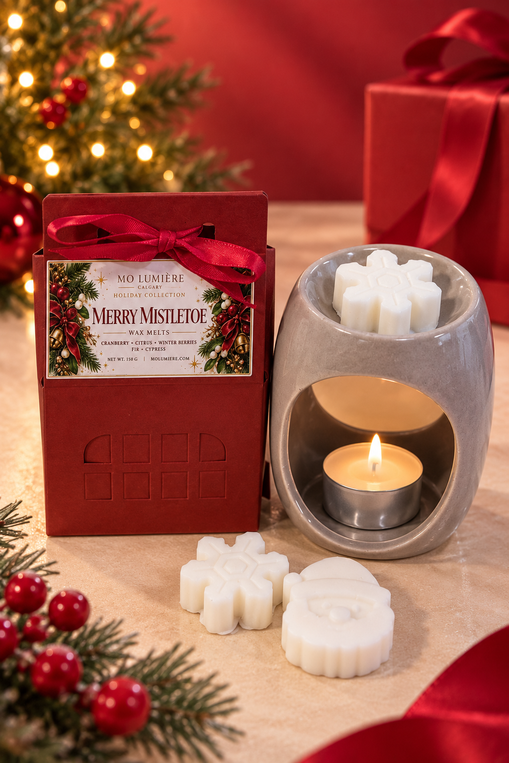 Merry Mistletoe Wax Melt | Cranberry & Evergreen Christmas Wax Melts