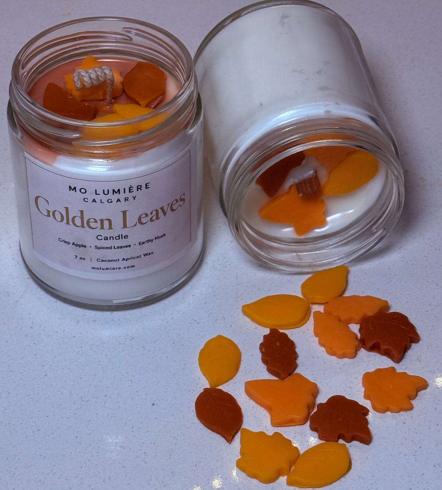 Golden Leaves Candle | Crisp Apple & Spiced Fall Home Fragrance