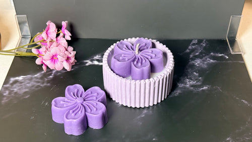 Cherry Blossom —  Floral Coconut Apricot Candle in Handmade Vessel