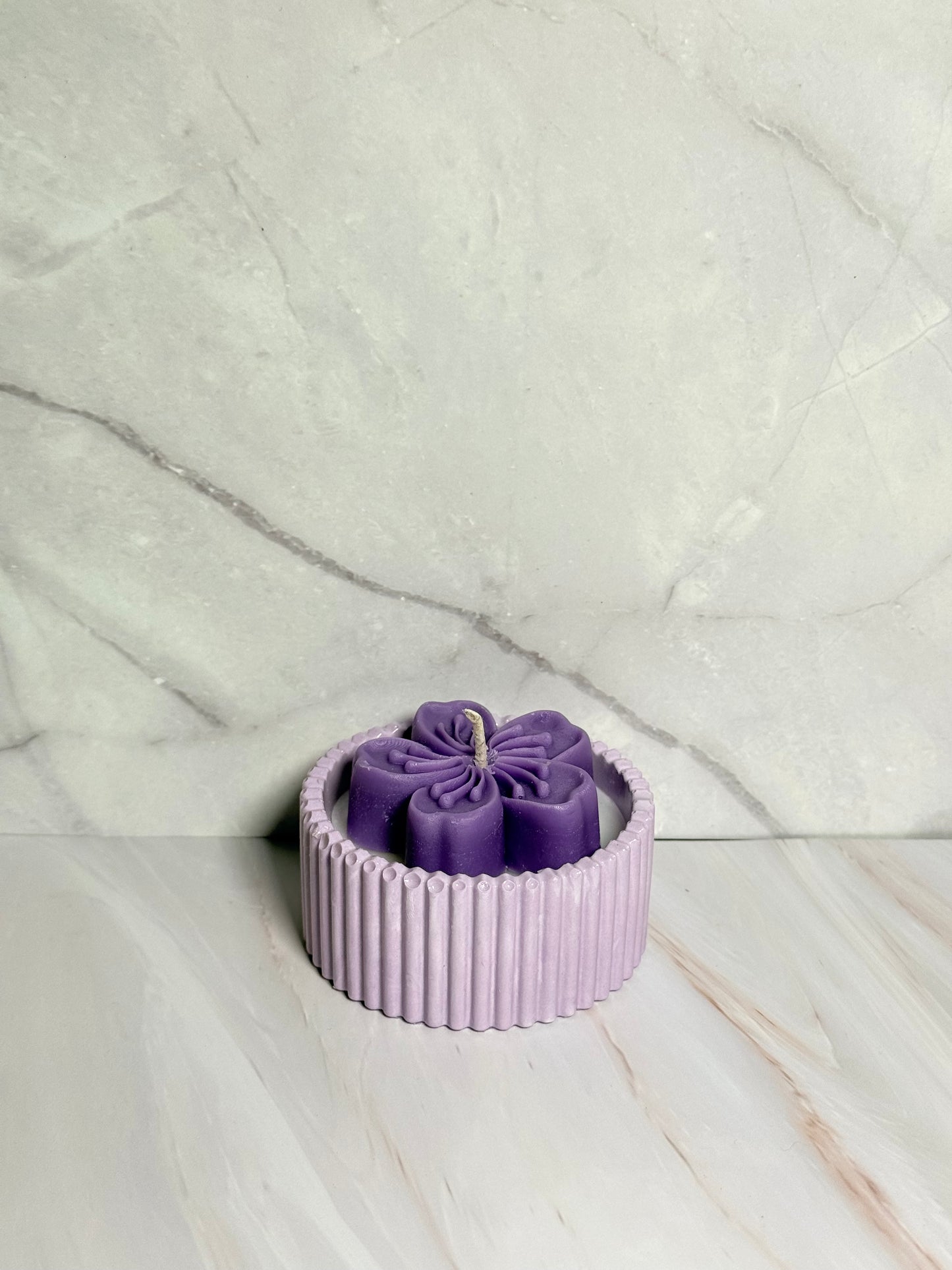 Cherry Blossom —  Floral Coconut Apricot Candle in Handmade Vessel