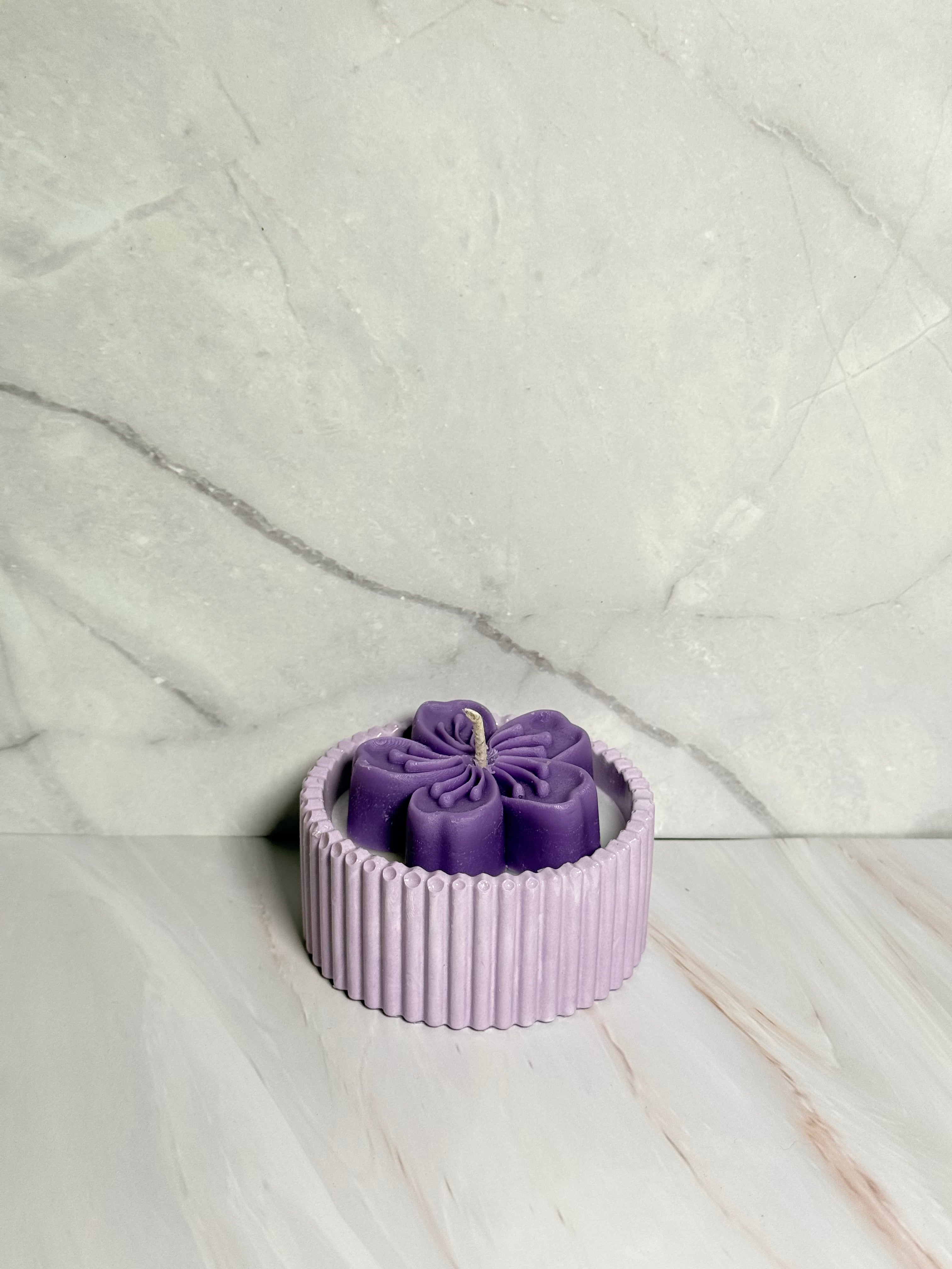 Cherry Blossom —  Floral Coconut Apricot Candle in Handmade Vessel