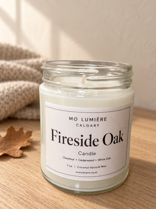 Fireside Oak Candle – Chestnut & Cedarwood Woody Candle