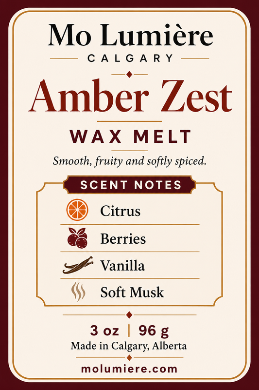 Amber Zest Wax Melt – Citrus Sandalwood & Vanilla Wax Melts