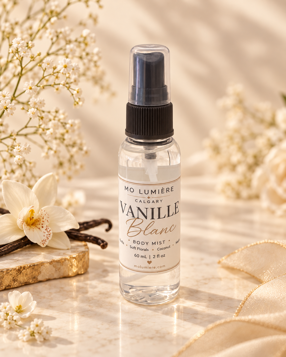 Vanille Blanc Body Mist – Vanilla Coconut Musk Fragrance Spray
