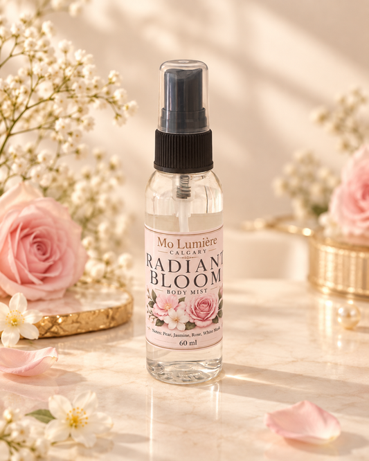 Radiant Bloom Body Mist – Pear Rose White Musk Fragrance Spray
