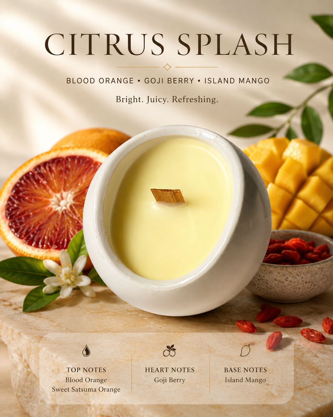 Citrus Splash Candle

Bright citrus. Tropical warmth. Everyday sunshine.