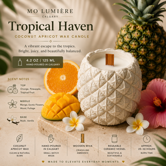 Tropical Haven Candle | Tropical Fruit Scented Candle | Mo Lumière