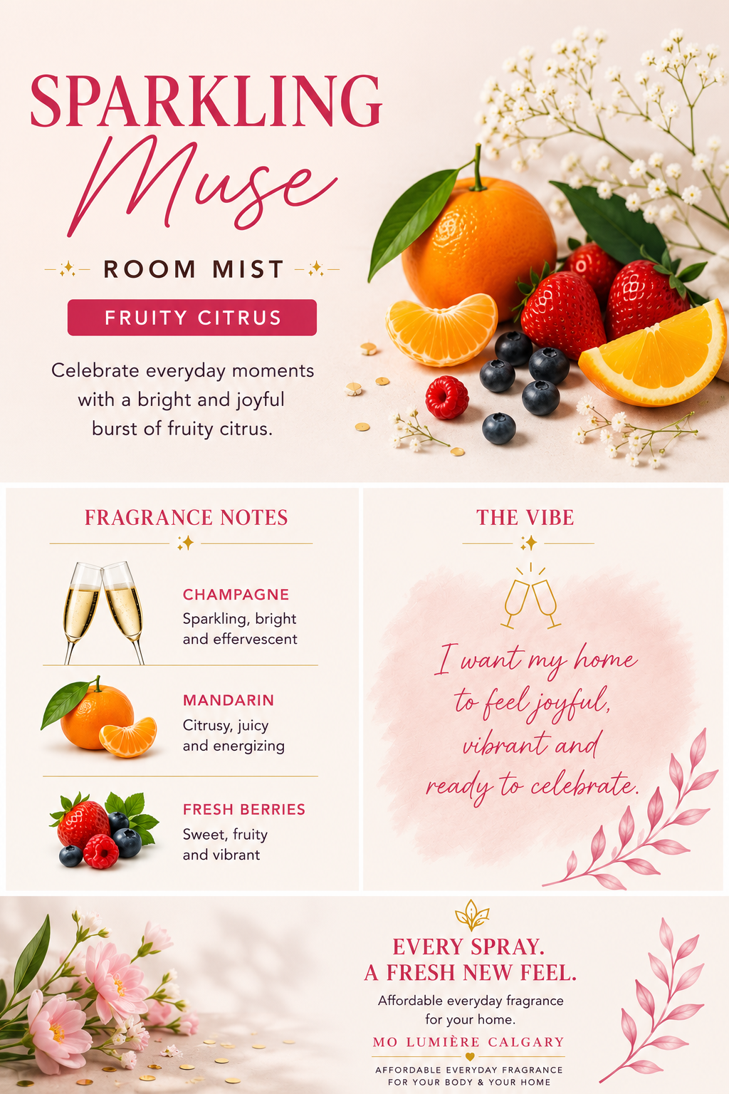 🥂 Sparkling Muse Room Mist | Fruity Citrus Home Fragrance