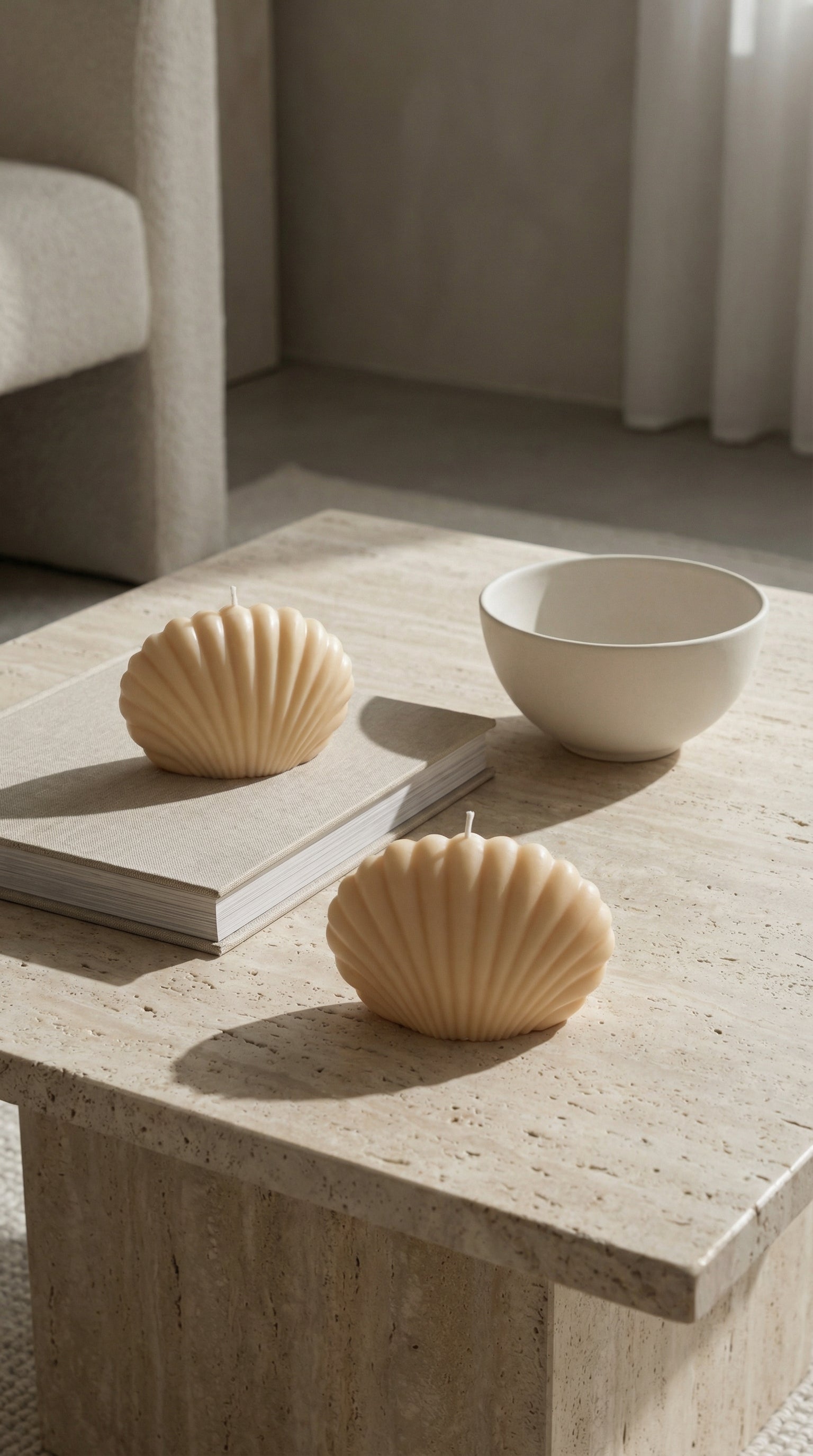 Pearl Shell Sculpted Candle | Soft Glow Collection | Mo Lumière