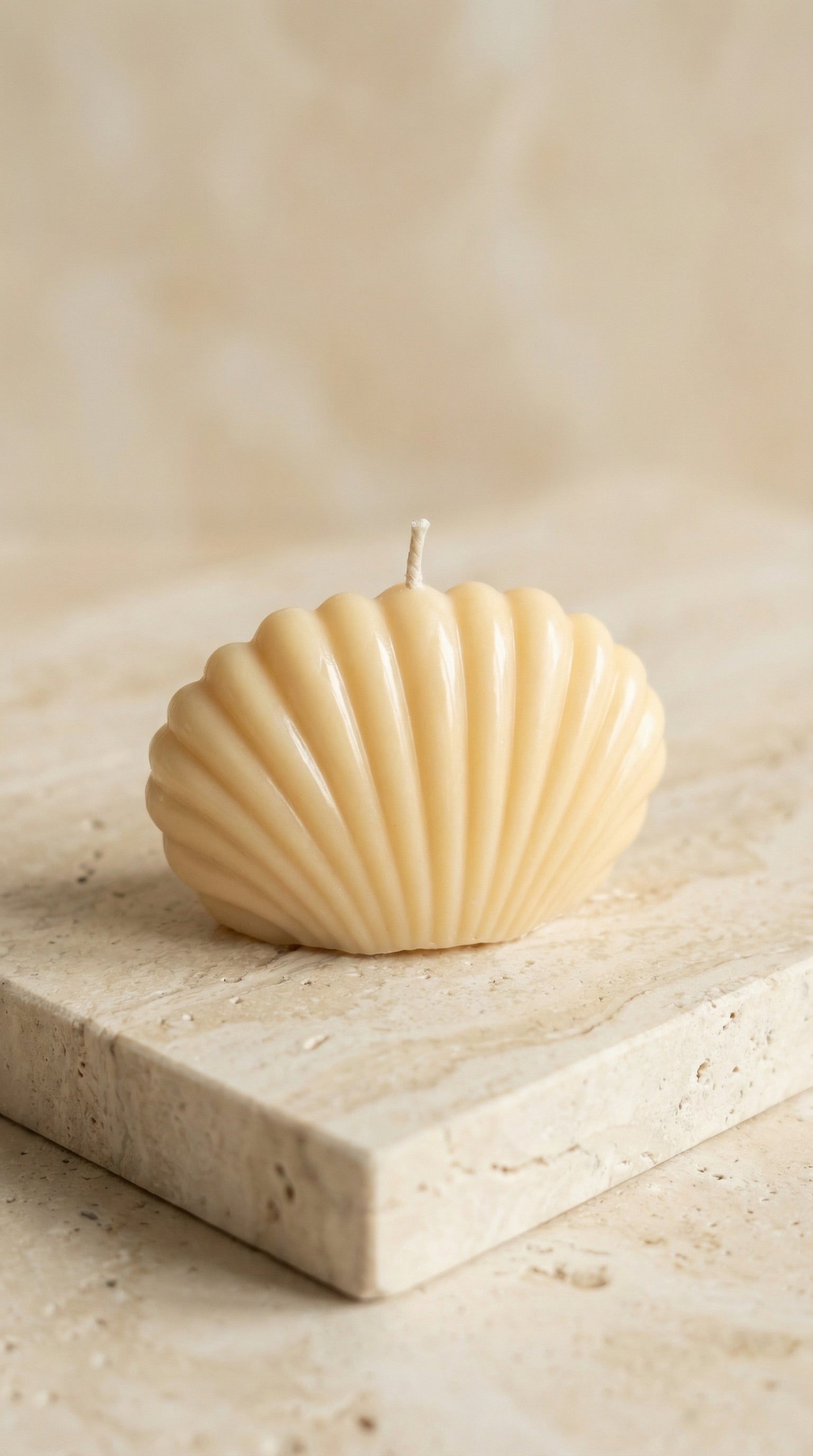 Pearl Shell Sculpted Candle | Soft Glow Collection | Mo Lumière