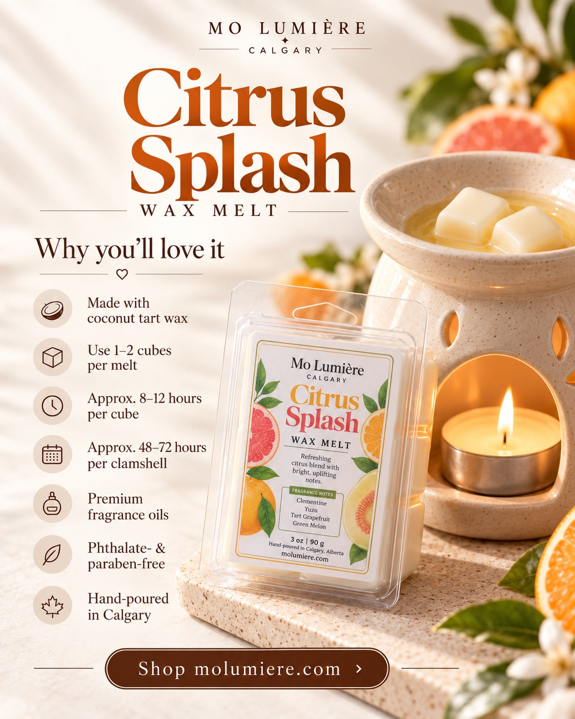 Mo Lumière Citrus Splash wax melt — Why you’ll love it