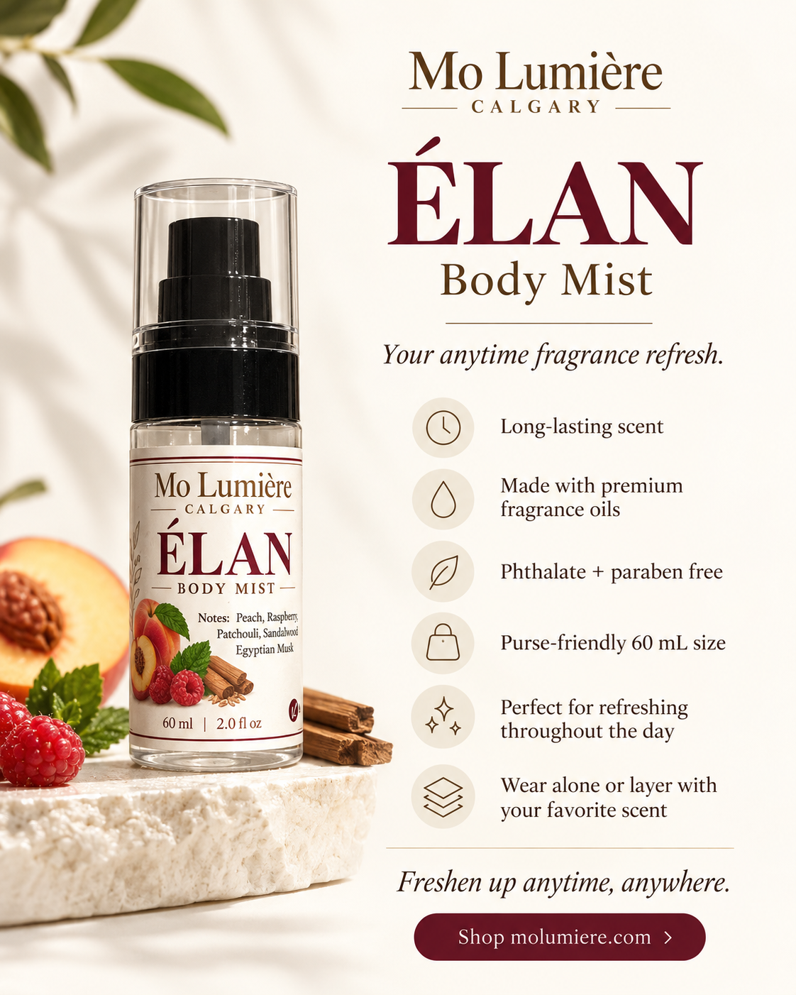 Élan Body Mist benefits and purse-friendly fragrance refresh