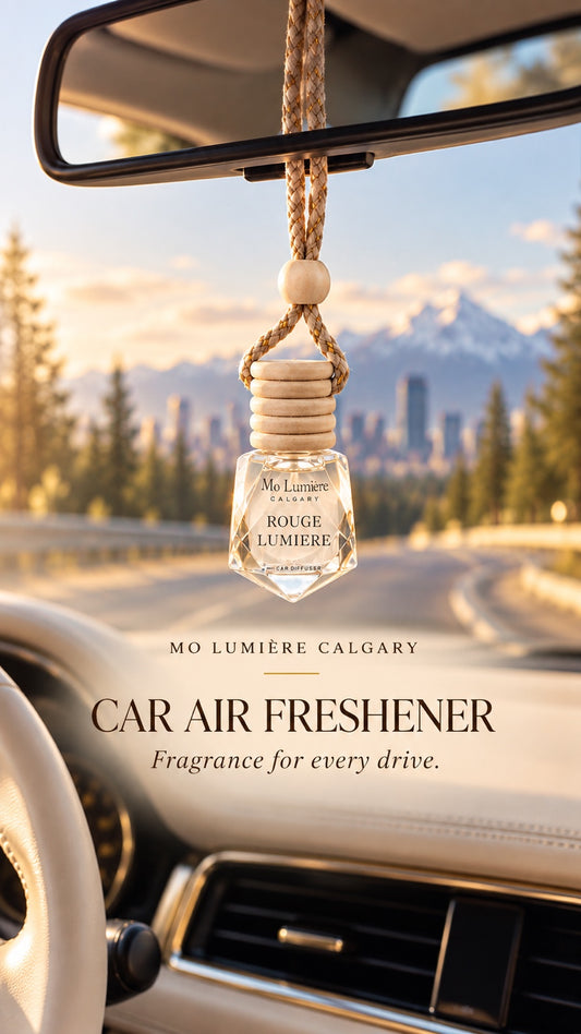 Rouge Lumière car air freshener hanging inside a car