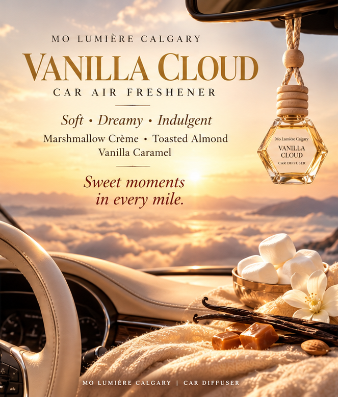 Mo Lumière vanilla cloud hanging car diffuser lifestyle image